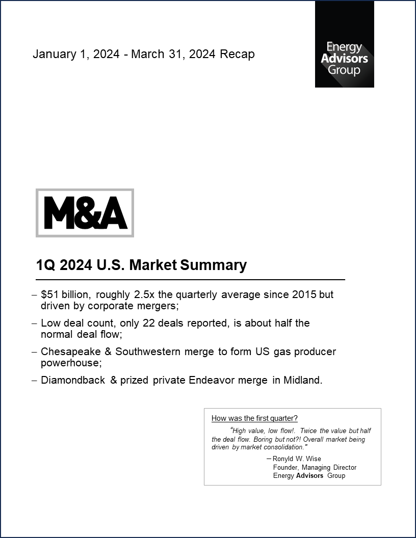 01Q24 QUARTERLY M&A REPORT - Energy Advisors Group 01Q24 QUARTERLY M&A REPORT